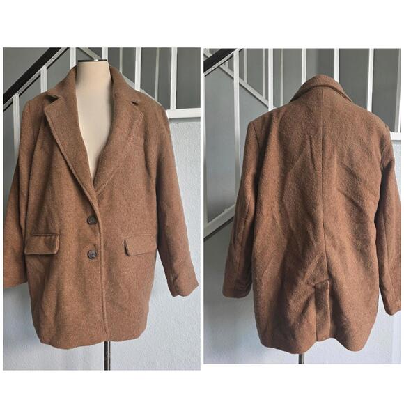 Universal Threads Tan oversized Blazer Jacket Heavy lined Women's Size XL NWT - Picture 2 of 11